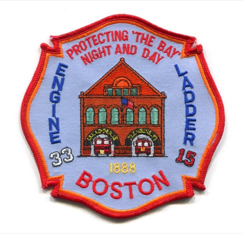 Boston Fire Department Engine 33 Ladder 15 Patch Massachusetts MA