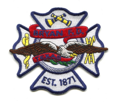 Bryan Fire Department Patch Texas TX