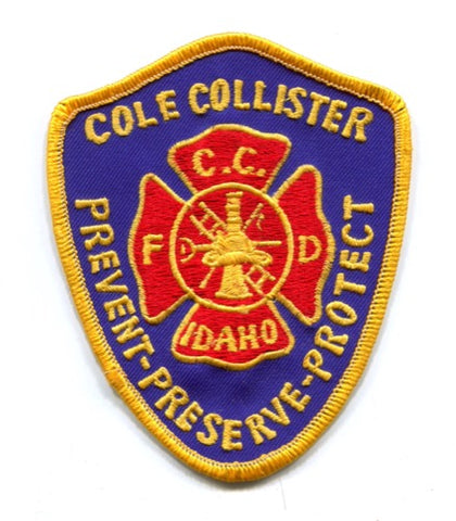 Cole Collister Fire Department Patch Idaho ID