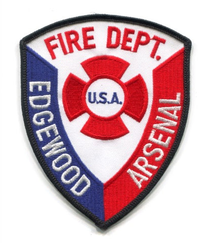 Edgewood Arsenal Fire Department US Army Military Patch Maryland MD