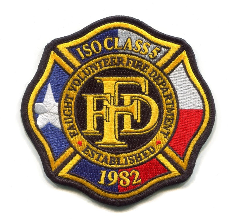 Faught Volunteer Fire Department Patch Texas TX