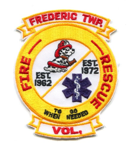Frederic Township Volunteer Fire Rescue Department Patch Michigan MI