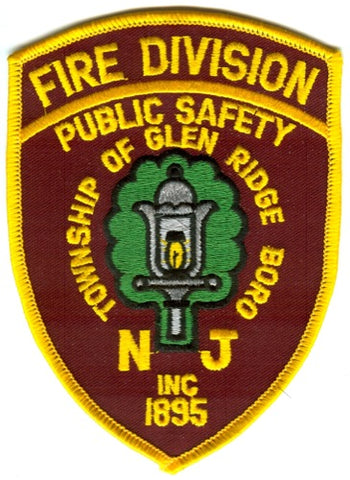 Glen Ridge Borough Township Public Safety Department Fire Division Patch New Jersey NJ