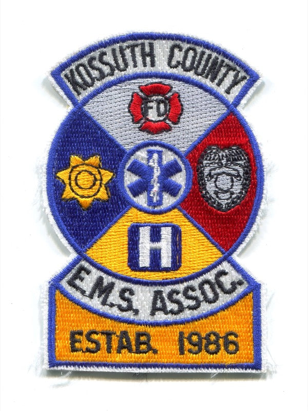 Kossuth County Emergency Medical Services EMS Association Fire Patch Iowa IA