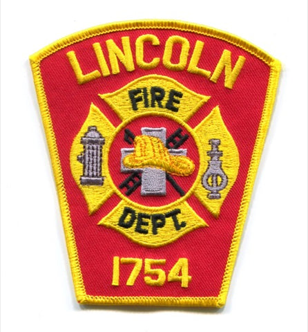 Lincoln Fire Department Patch Massachusetts MA