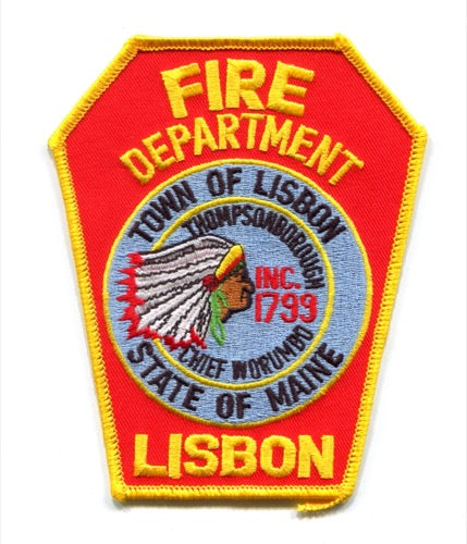 Lisbon Fire Department Patch Maine ME