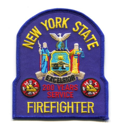 New York State Firefighter 200 Years Service Fire Patch New York NY