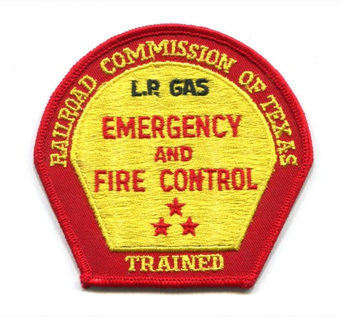 Railroad Commission of Texas LP Gas Emergency and Fire Control Patch Texas TX
