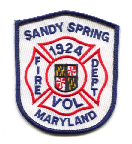 Sandy Spring Volunteer Fire Department Patch Maryland MD
