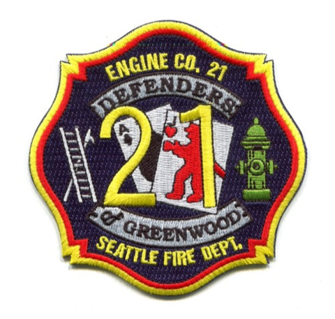 Seattle Fire Department Engine Company 21 Patch Washington WA