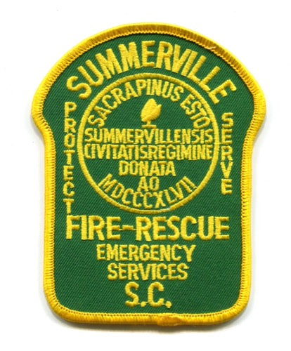 Summerville Fire Rescue Department Emergency Services Patch South Carolina SC