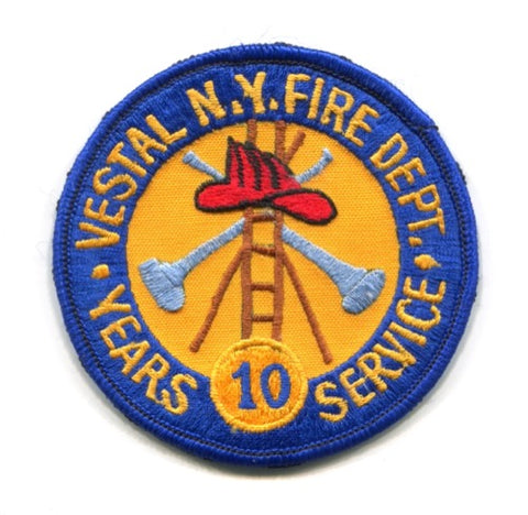 Vestal Fire Department 10 Years Service Patch New York NY