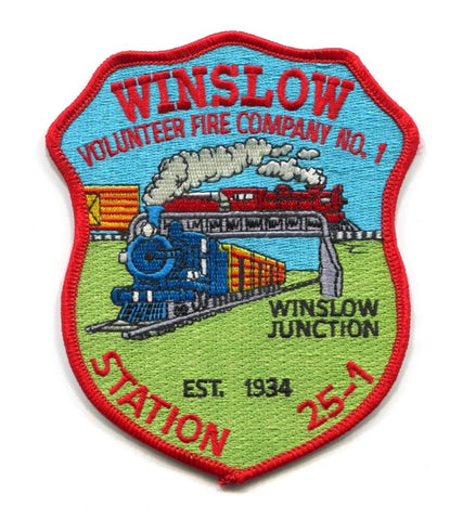Winslow Volunteer Fire Company Number 1 Station 25-1 Patch New Jersey NJ