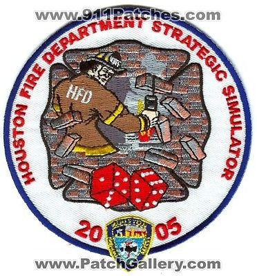 Houston Fire Department Strategic Simulator 2005 Training HFD EMS Patch Texas TX