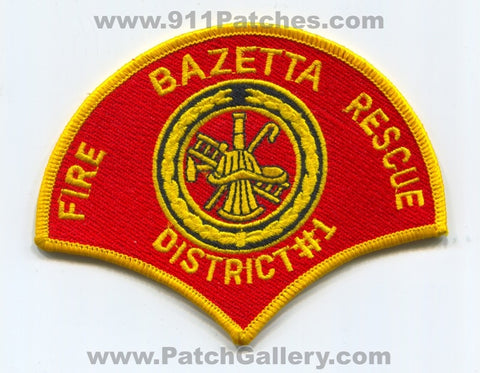 Bazetta Fire Rescue Department District Number 1 Patch Ohio OH