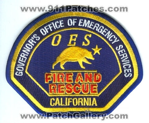 California Governors Office of Emergency Services OES Fire and Rescue Department Patch California CA