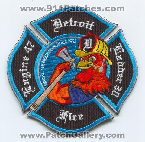 Detroit Fire Department Engine 47 Ladder 30 Patch Michigan MI