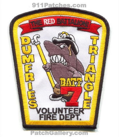 Dumfries Triangle Volunteer Fire Department Battalion 7 Patch Virginia VA