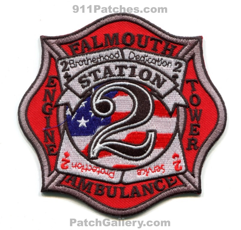 Falmouth Fire Department Station 2 Engine Tower Ambulance Patch Maine ME
