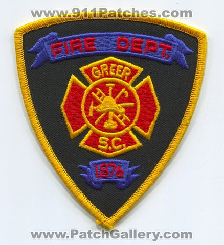 Greer Fire Department Patch South Carolina SC