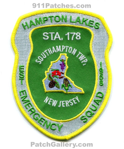 Hampton Lakes Emergency Squad Station 178 Ambulance EMS Patch New Jersey NJ