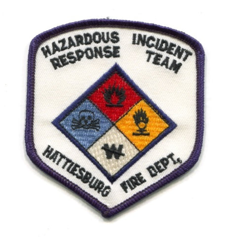 Hattiesburg Fire Department Hazardous Incident HazMat Patch Mississippi MS
