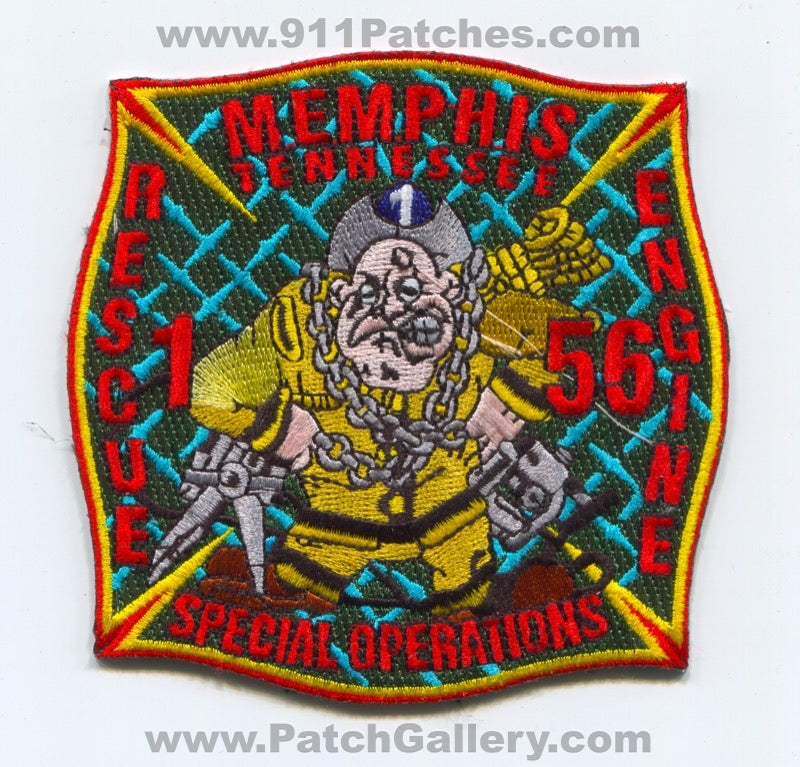 Memphis Fire Department Engine 56 Rescue 1 Special Operations Patch Tennessee TN