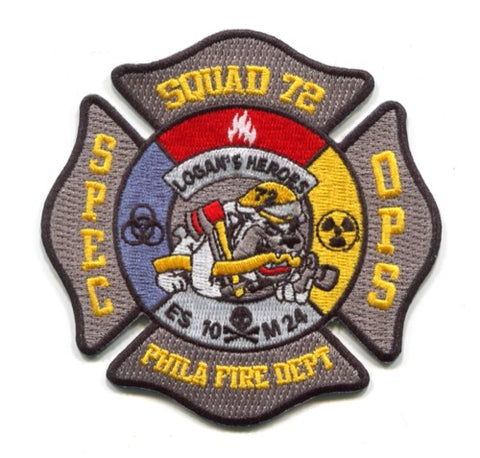 Philadelphia Fire Department Squad 72 Special Operations Patch Pennsylvania PA