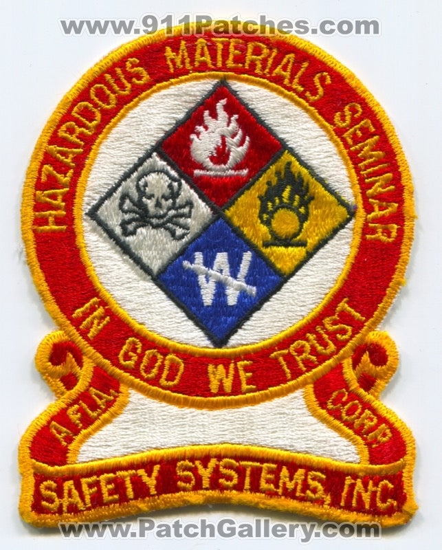 Safety Systems Inc Hazardous Materials Seminar Patch Florida FL