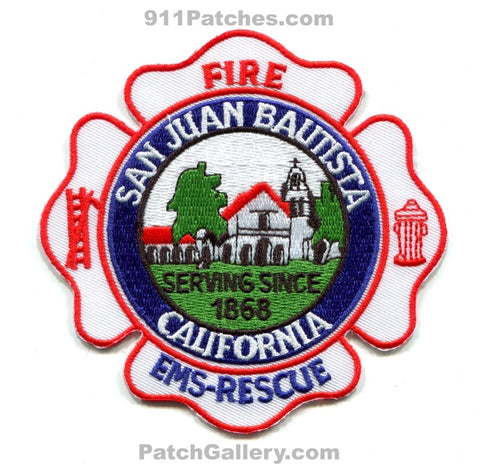 San Juan Bautista Fire Rescue EMS Department Patch California CA