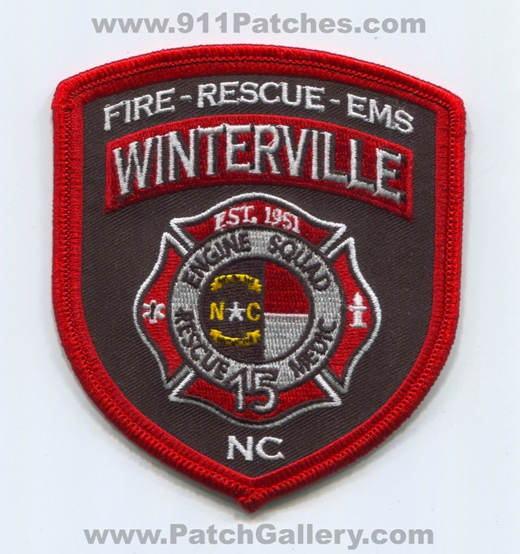Winterville Fire Rescue EMS Department Station 15 Patch North Carolina NC