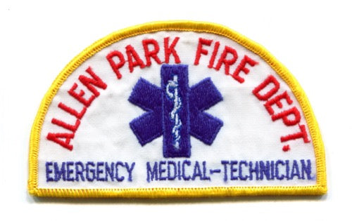 Allen Park Fire Department Emergency Medical Technician EMT Patch Michigan MI