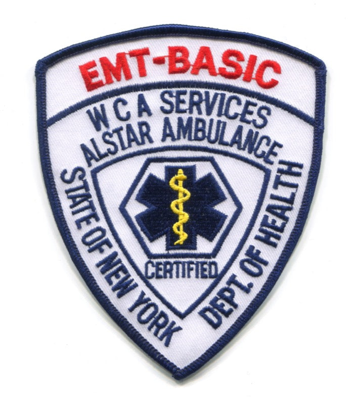 Alstar Ambulance WCA Services EMT Basic Certified EMS Patch New York NY