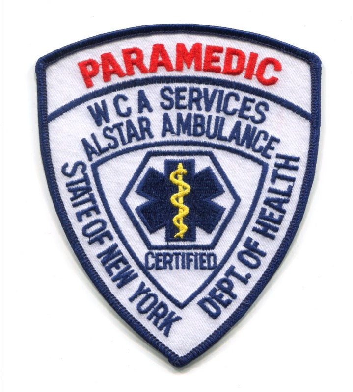 Alstar Ambulance WCA Services Paramedic Certified EMS Patch New York NY