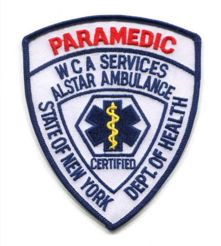 Alstar Ambulance WCA Services Paramedic Certified EMS Patch New York NY