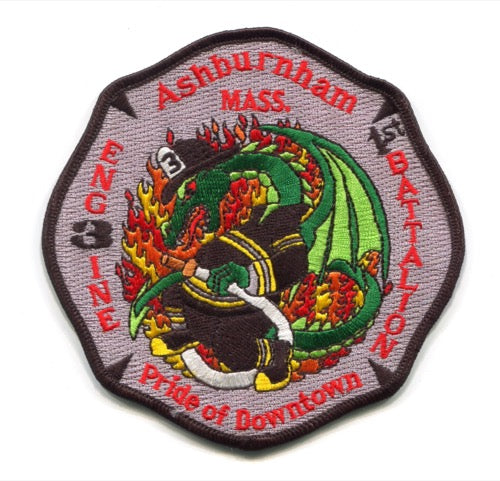 Ashburnham Fire Department Engine 3 1st Battalion Patch Massachusetts MA