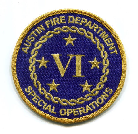 Austin Fire Department Battalion 6 Special Operations Patch Texas TX
