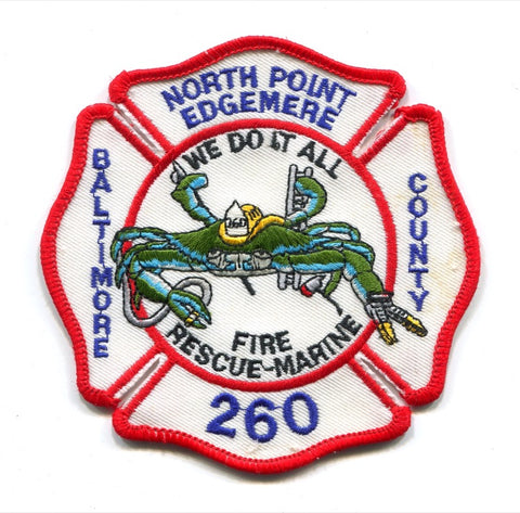 Baltimore County Fire Department Station 260 Patch Maryland MD