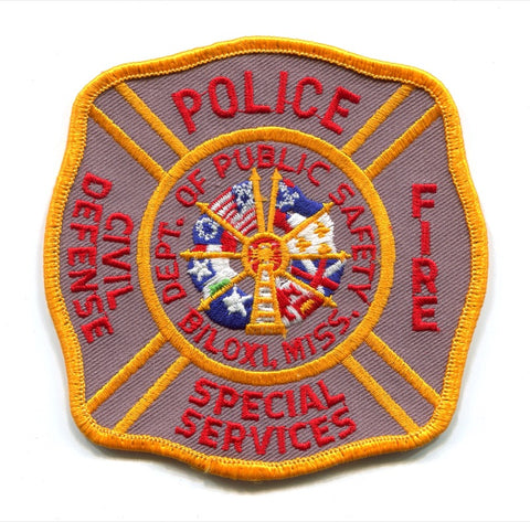 Biloxi Department of Public Safety DPS Fire Police Civil Defense Patch Mississippi MS