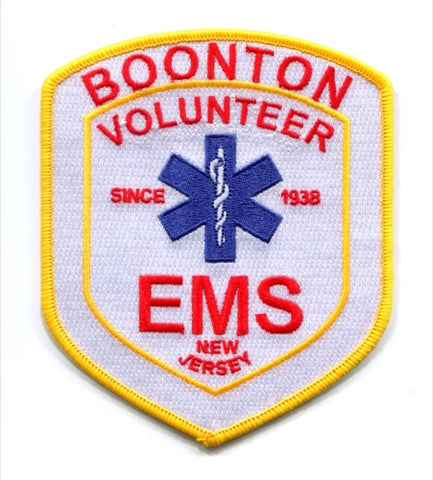 Boonton Volunteer Emergency Medical Services EMS Patch New Jersey NJ