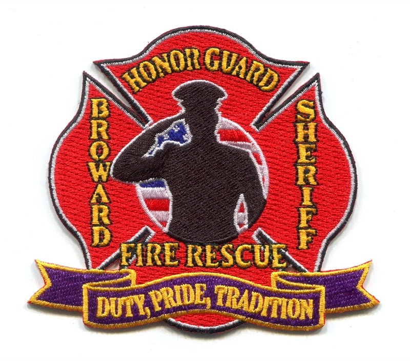 Broward County Sheriffs Office Fire Rescue Department Honor Guard Patch Florida FL