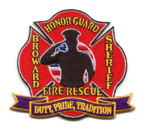 Broward County Sheriffs Office Fire Rescue Department Honor Guard Patch Florida FL