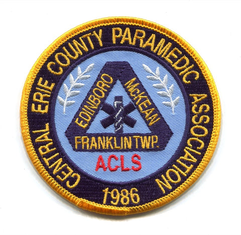 Central Erie County Paramedic Association ACLS EMS Patch Pennsylvania PA