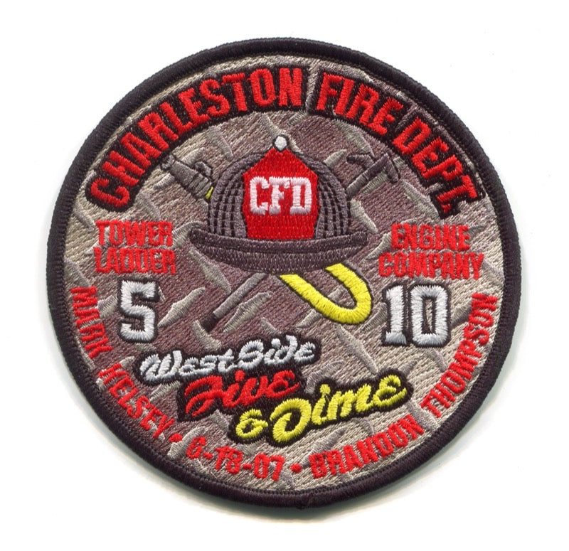 Charleston Fire Department Engine 10 Tower Ladder 5 Patch South Carolina SC