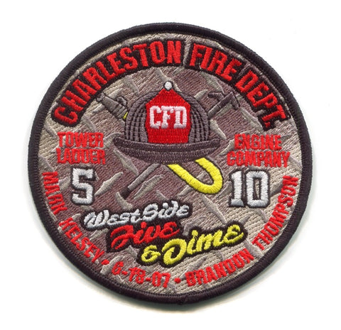Charleston Fire Department Engine 10 Tower Ladder 5 Patch South Carolina SC