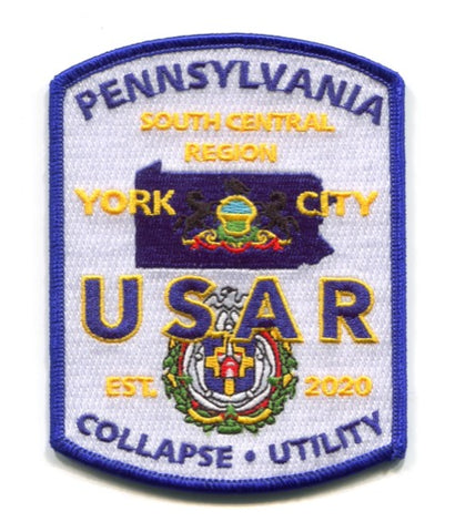 City of York Fire Department USAR South Central Region Patch Pennsylvania PA