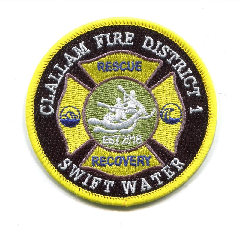 Clallam County Fire District 1 Swift Water Rescue Recovery Patch Washington WA