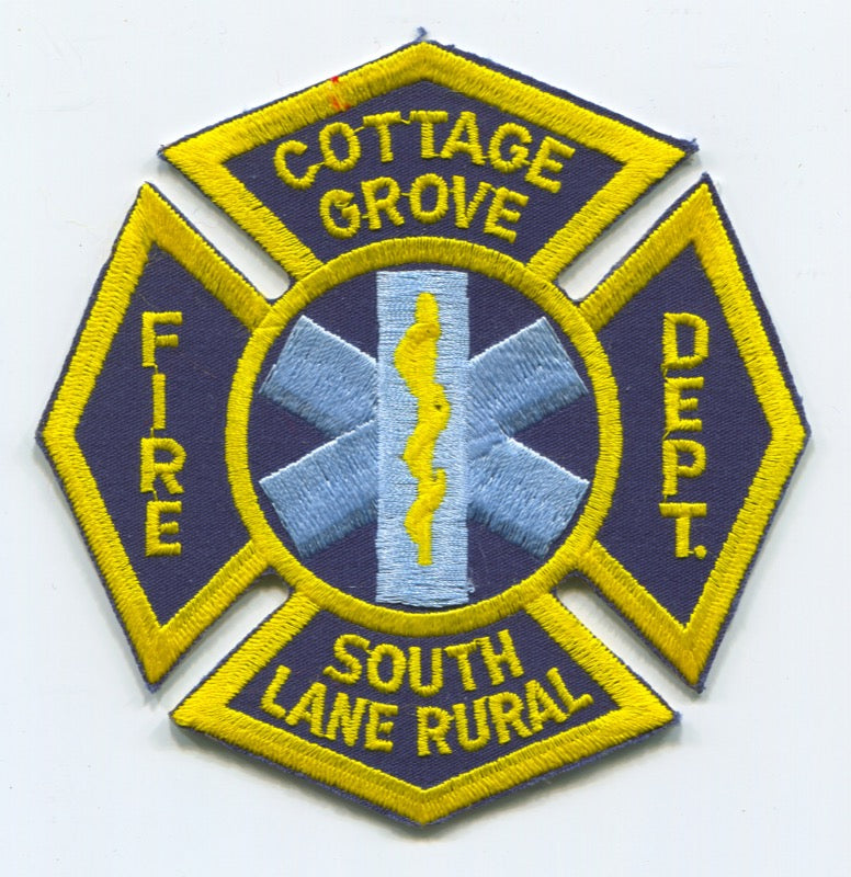 Cottage Grove South Lane Rural Fire Department Patch Oregon OR