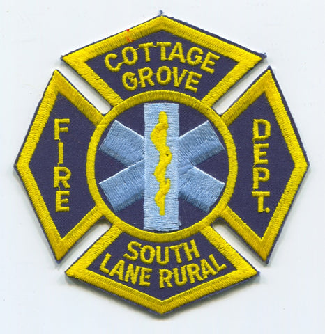 Cottage Grove South Lane Rural Fire Department Patch Oregon OR