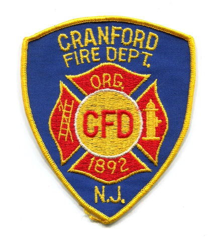 Cranford Fire Department Patch New Jersey NJ